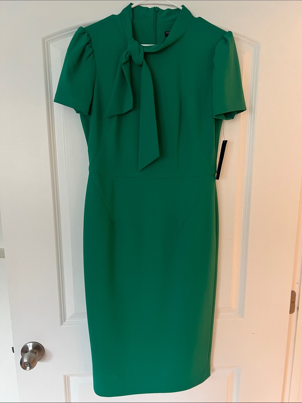 Maggy London Emerald Tie-Neck Sheath Dress